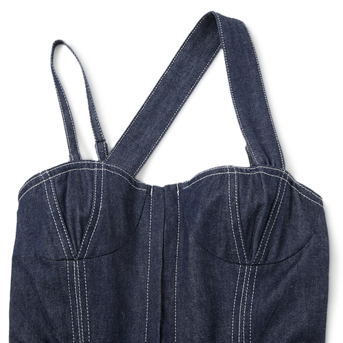 CASA FLINE カーサフライン フロントホックデニムロングワンピースF CASA FLINE カーサフライン フロントホックデニムロング