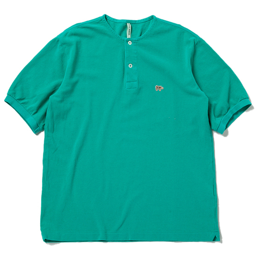 Garment Dyed Cotton Pique Henley Neck Shirt | Scye公式通販