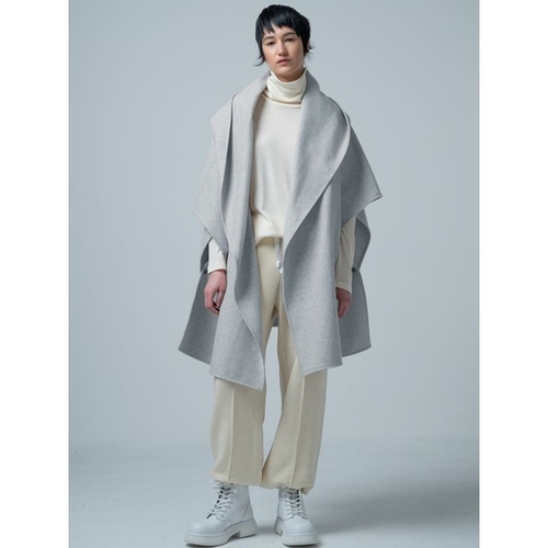 COGTHEBIGSMOKE GITTY HOODED CAPE グレー 1 GITTY HOODED CAPE, Poncho-shaped, Made in Japan | COGTHEBIGSMOKE