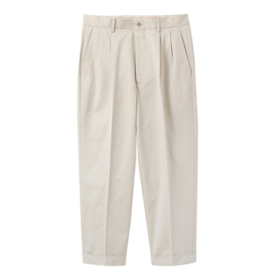 San Joaquin Cotton Chino 2Pleated Trousers（Oyster Beige