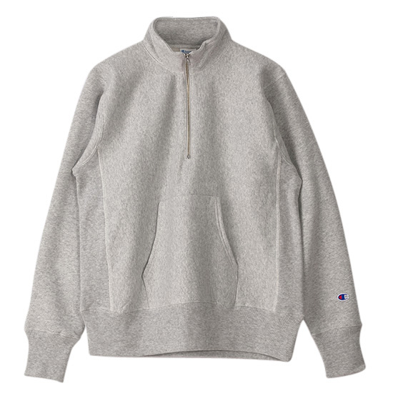 【REVERSE WEAVE】HALF ZIP SWEATSHIRT（SILVER GRAY